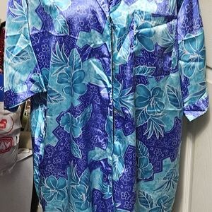 Floral Blue and Teal Women's Robe